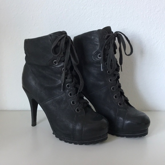 ASH lace up high heeled combat style boots - Picture 1 of 11